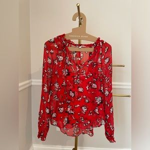 Veronica Beard Floral Silk Blouse